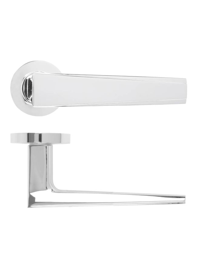 Zoo Hardware Veloce Lever On Round Rose - Polished Chrome