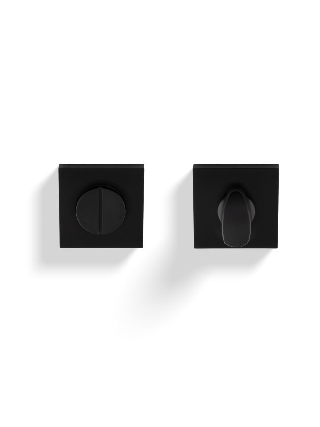 Valli Turn & Release Push-on Square Rosette - Matt Black PVD