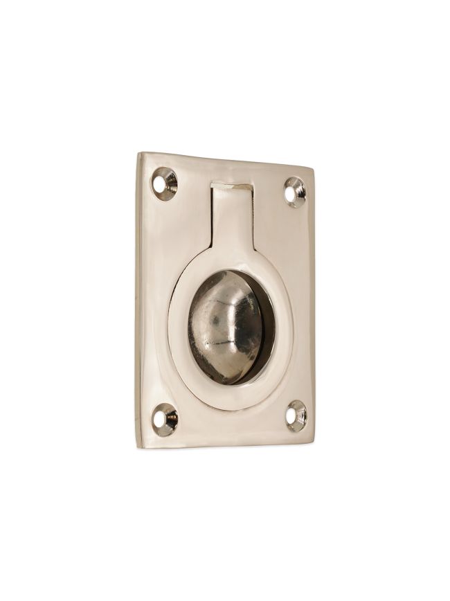 Ring Pull Square Flush Polished Nickel