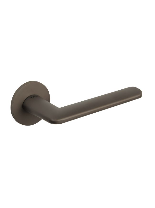Tupai Rapido 5S Line Tavira Lever Door Handle on 5mm Slimline Round Rose - Titanium (Pair)