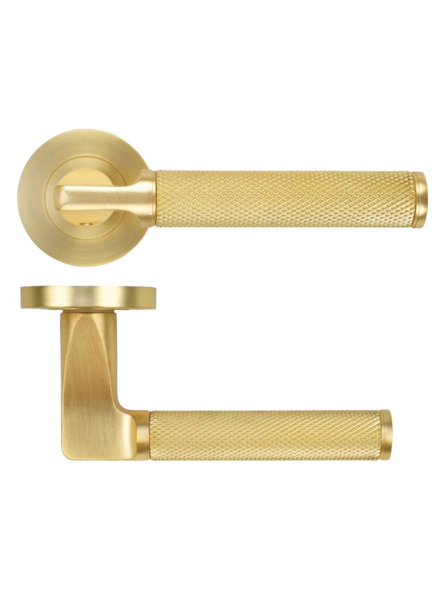 Zoo Hardware Bilbao lever on rose - Satin Brass