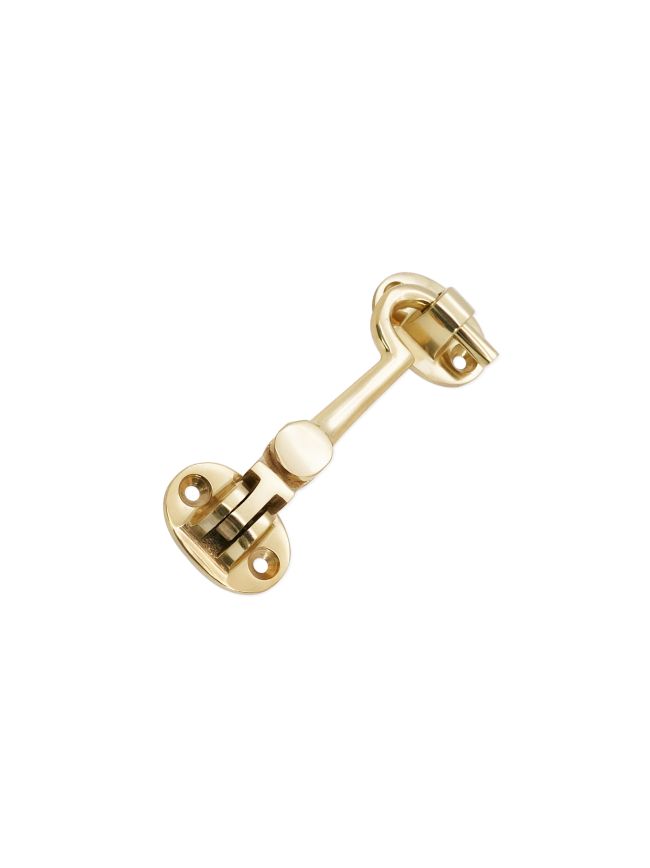 Silent Cabin Hook 3" - 75mm Polished Brass