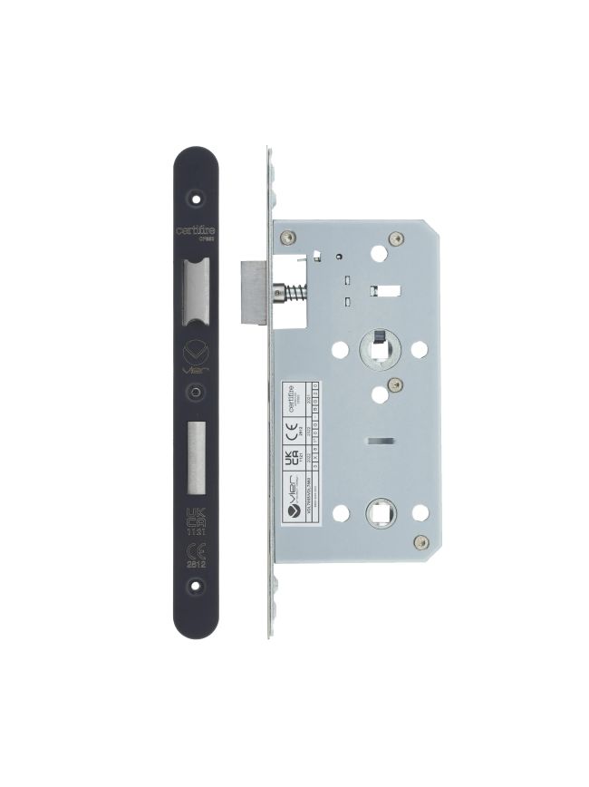 Zoo Hardware 2 Piece - DIN bathroom - 78mm c/c - backset 55mm - radius - Black