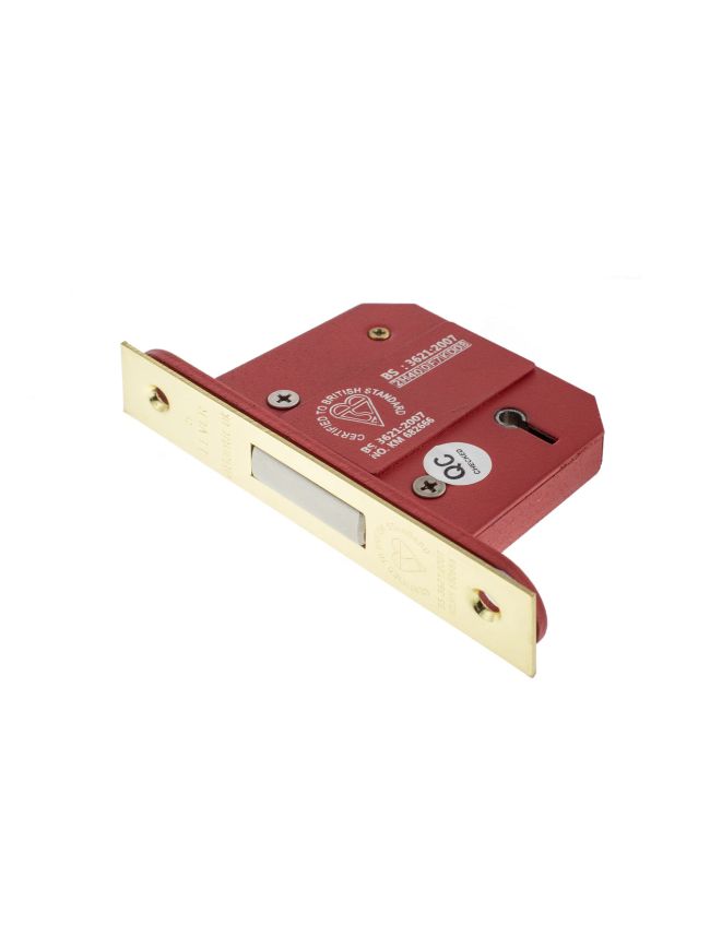 5 Lever BS3621 Dead Lock - 76mm Electro Brass