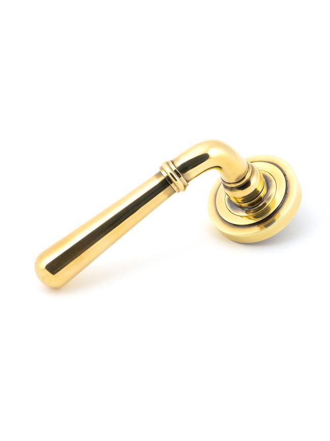 Aged Brass Newbury Lever on Rose Set (Art Deco) - Unsprung