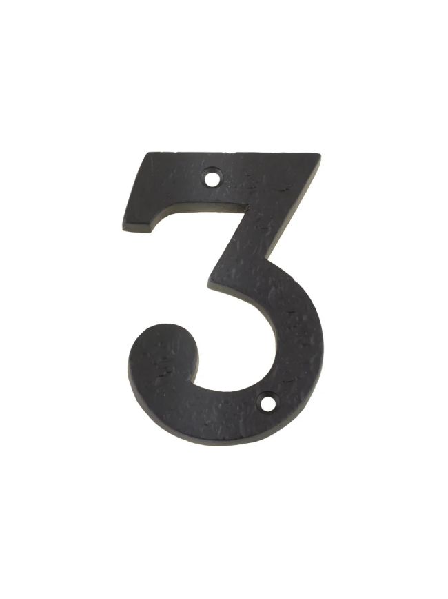 Zoo Hardware Numeral - No. 3 - 4" - Black