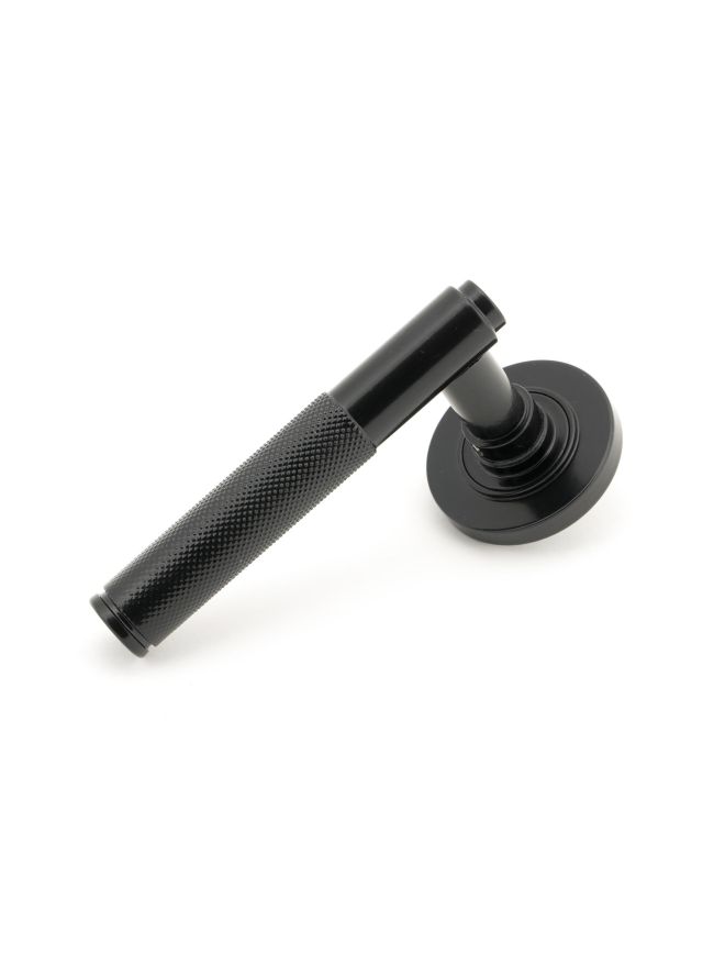 Black Brompton Lever on Rose Set (Plain)
