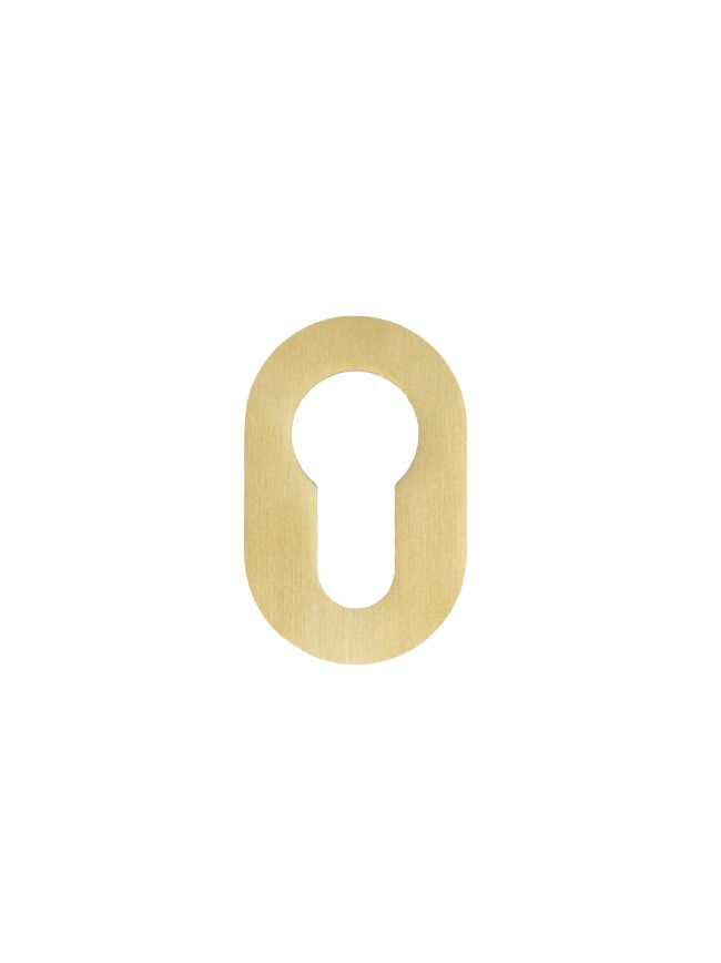 Zoo Hardware Euro Profile Escutcheon - Rosso Mini - 50 x 32 x 3 - PVD Satin Brass