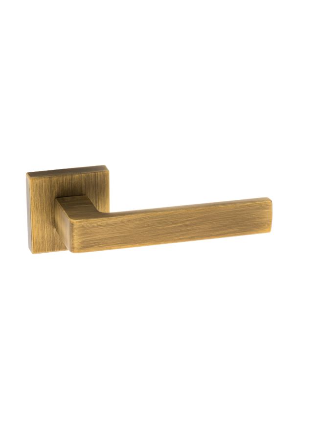 Forme Asti Lever Door Handle on Minimal Square Rose - Yester Bronze (Pair)