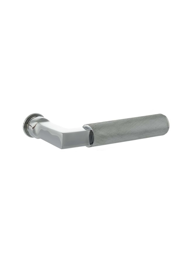 Millhouse Brass Cartwright Lever Door Handle on Concealed Round Rose - Satin Nickel (Pair)