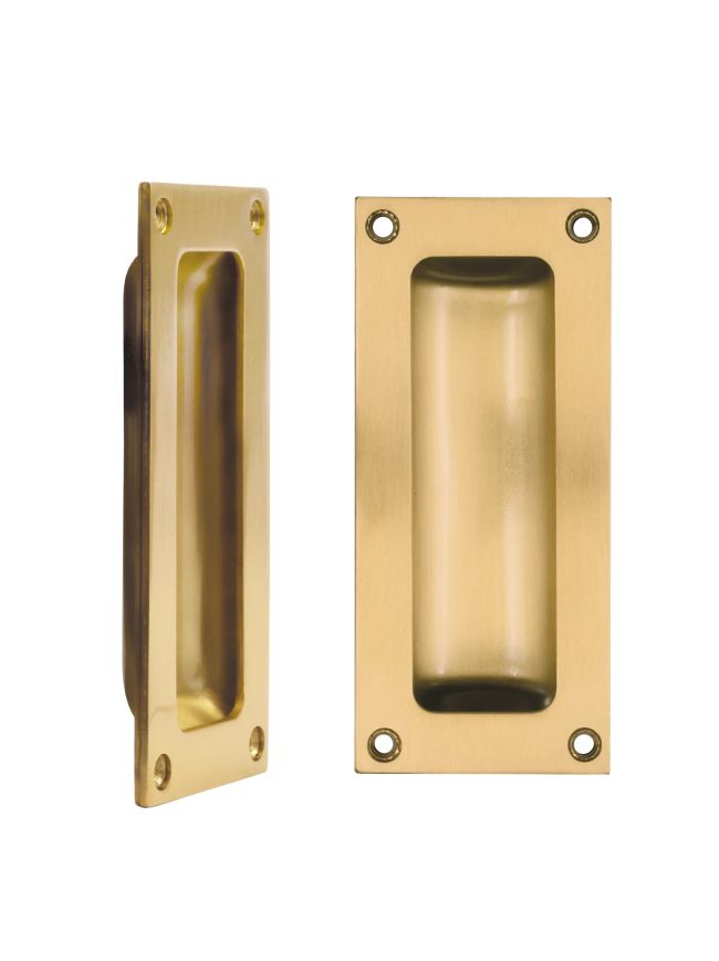 Zoo Hardware Flush Pull - 102 x 45mm 13mm Depth - PVD Satin Brass