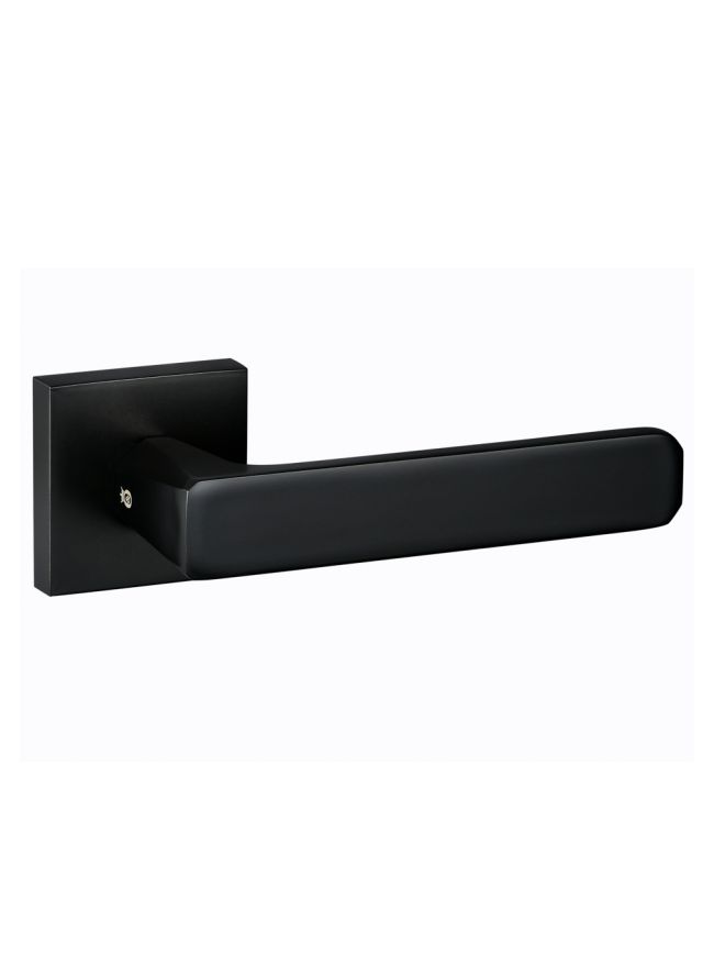 Oro & Oro Galassia Lever Door Handle on Square Rose - Matt Black (Pair)