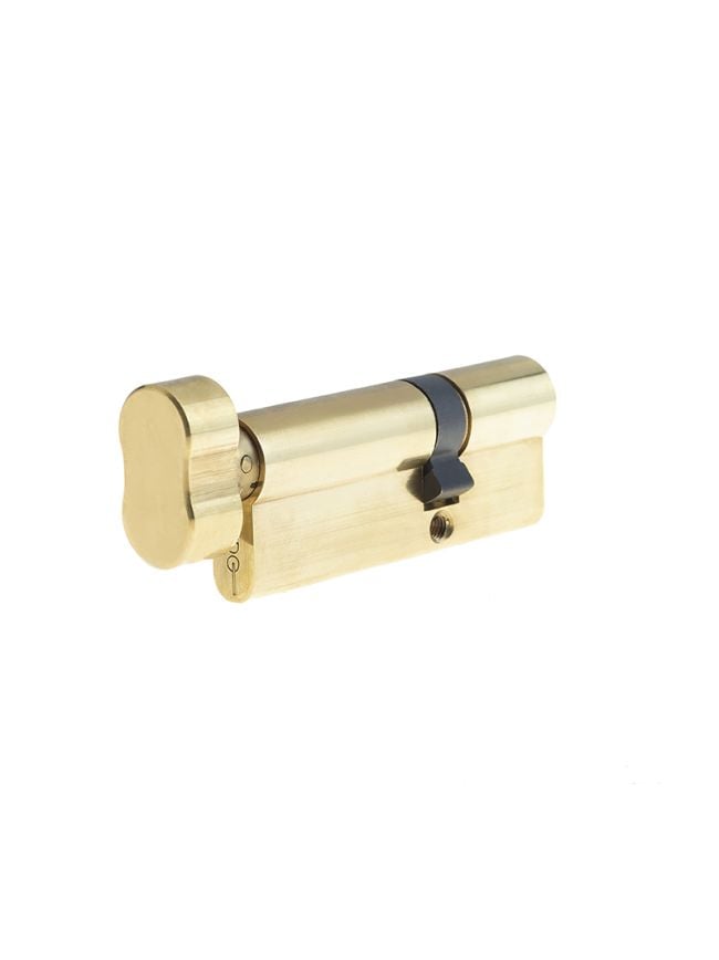 Jedo Euro Profile Offset Cylinders & Turns 40x60mm Polished Brass - By Frelan Hardware - JL-4060EPCTPB