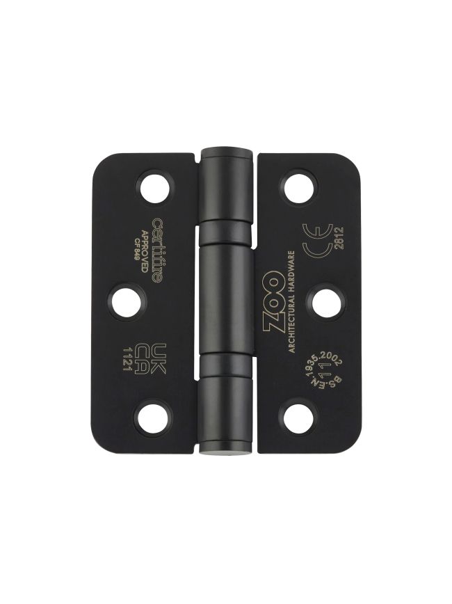 Zoo Hardware Grade 11 Ball Bearing Hinge Stainless Steel Radius - Grade 201 -76 x 67 x 2.5mm - Black