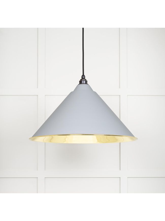 Smooth Brass Hockley Pendant in Birch