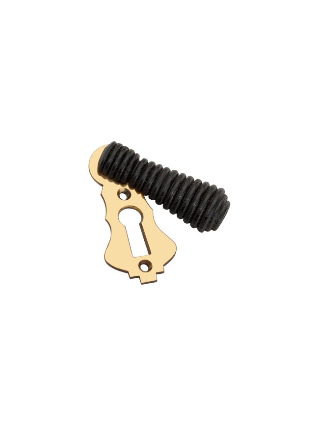 Ebonised Beehive Escutcheon Aged Brass
