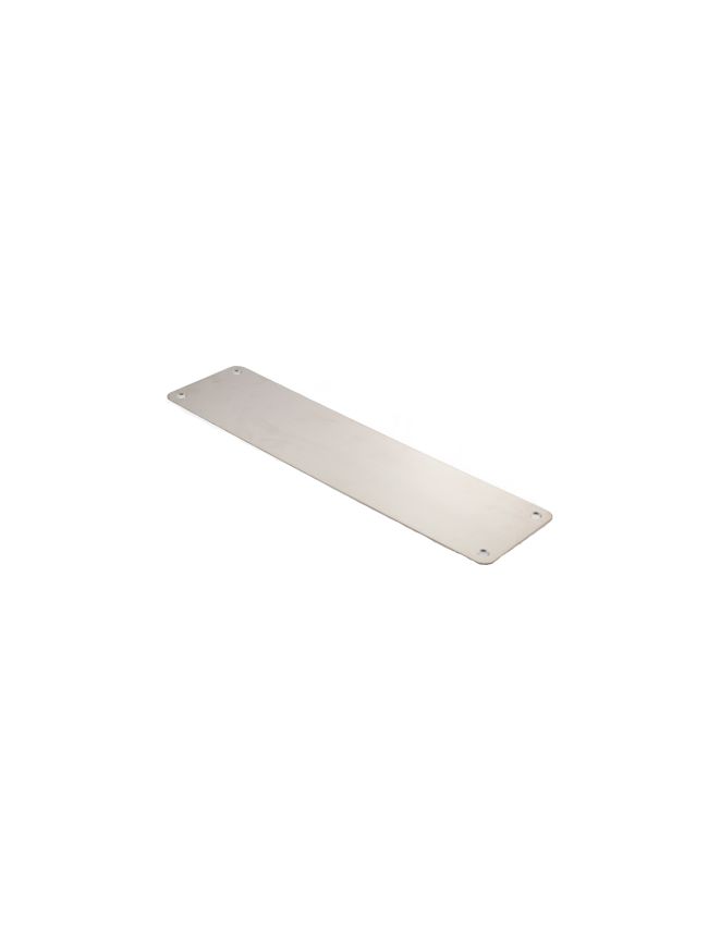Atlantic Finger Plate Radius Corner Pre drilled with screws 300mm x 75mm - Satin Stainless Steel