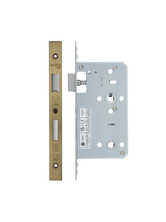 Zoo Hardware 2 Piece - DIN bathroom - 78mm c/c - backset 60mm - Antique Brass