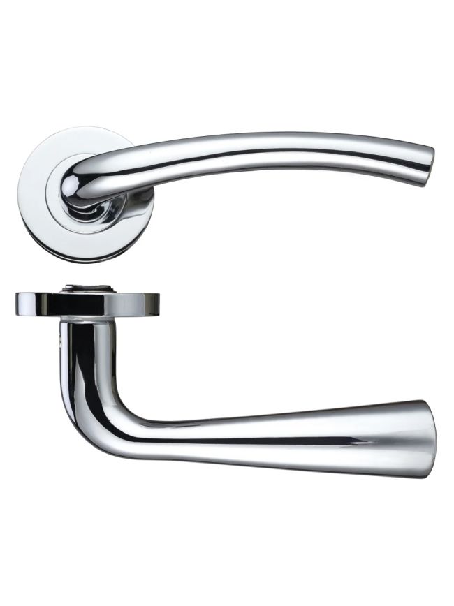 Zoo Hardware Assisi lever on round rose - Polished Chrome