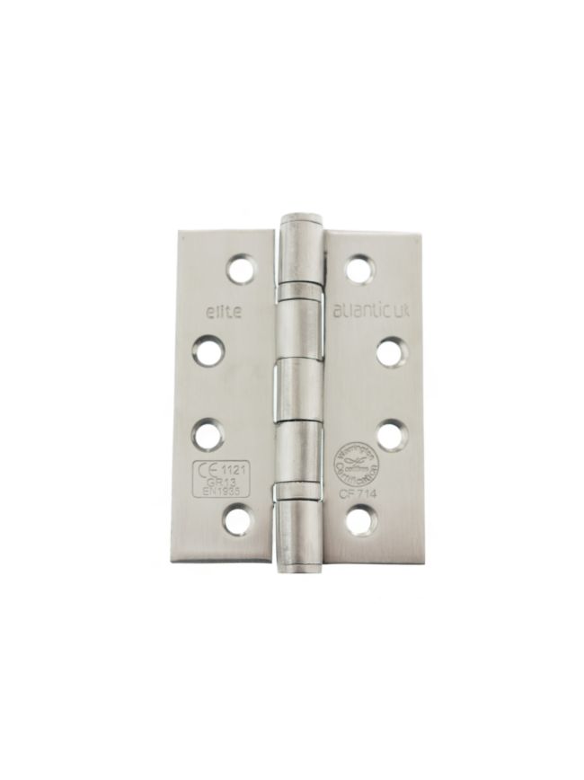 Atlantic Ball Bearing Hinges Grade 13 Fire Rated 4" x 3" x 3mm - Satin Stainless Steel (Pair)