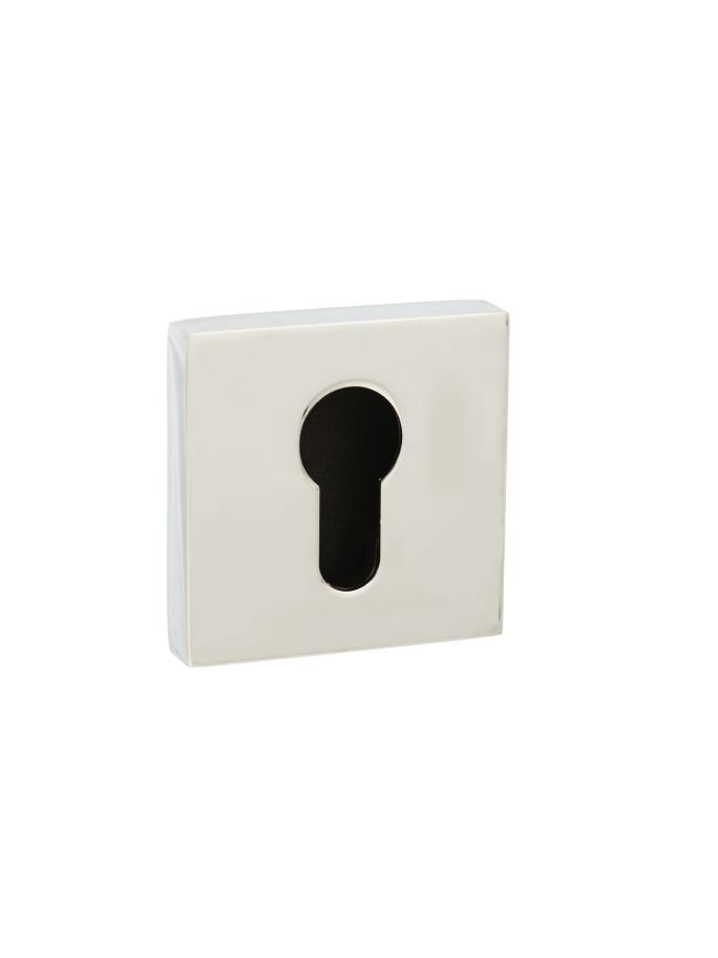 Senza Pari Euro Escutcheons on Minimal Square Rose - Polished Chrome (Pair)