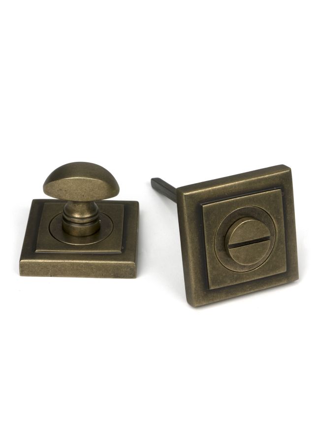 Burnished Brass Round Thumbturn Set (Square)