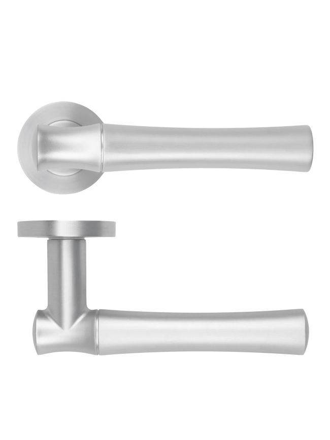 Zoo Hardware Aldo Lever On Round Rose - Satin Chrome