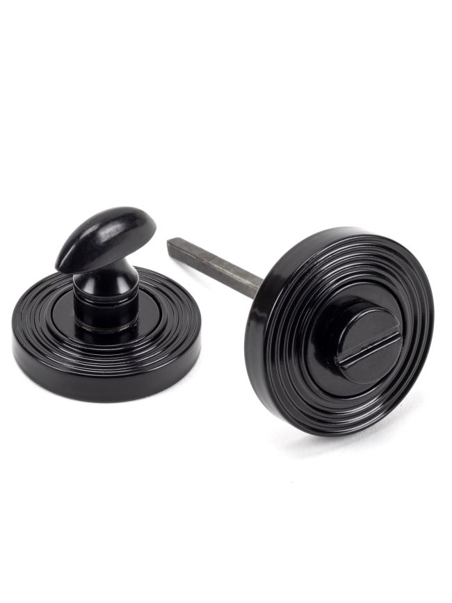 Black Round Thumbturn Set (Beehive)