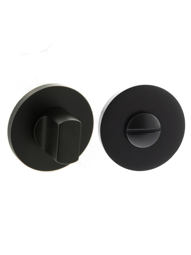 Millhouse Brass WC Turn and Release on 5mm Slimline Round Rose - Matt Black