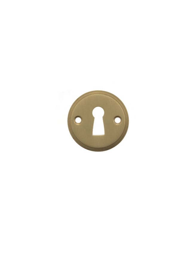 Millhouse Brass Solid Brass Open Key Hole Escutcheons - Satin Brass (Pair)