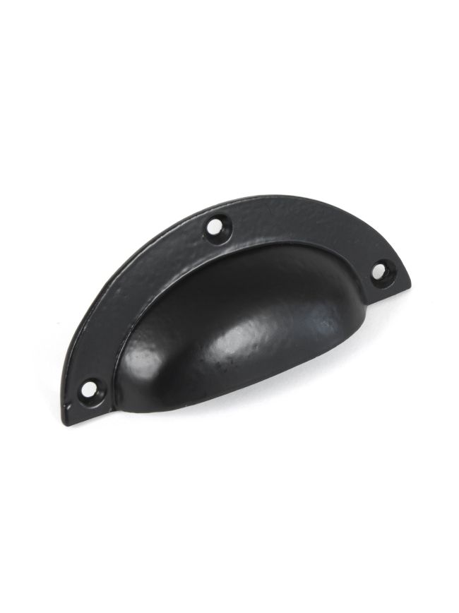 Black 4" Plain Drawer Pull