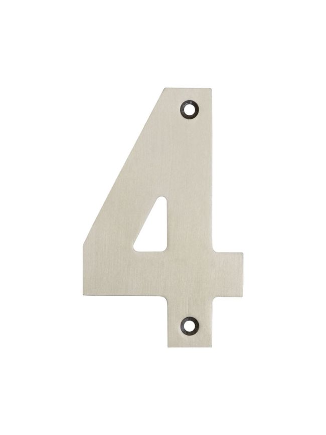 100mm Numerals SSS Finish 100mm Satin Stainless Steel No. 4 - By Frelan Hardware - JSS-4