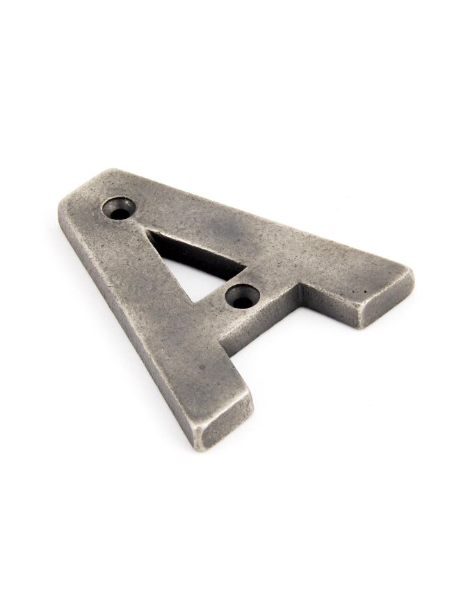 Antique Pewter Letter A