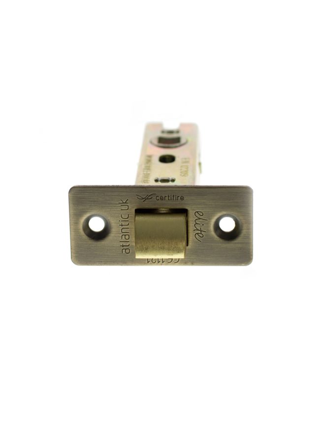 Atlantic Fire-Rated CE Marked Bolt Through Tubular Latch 3" - Matt Antique Brass