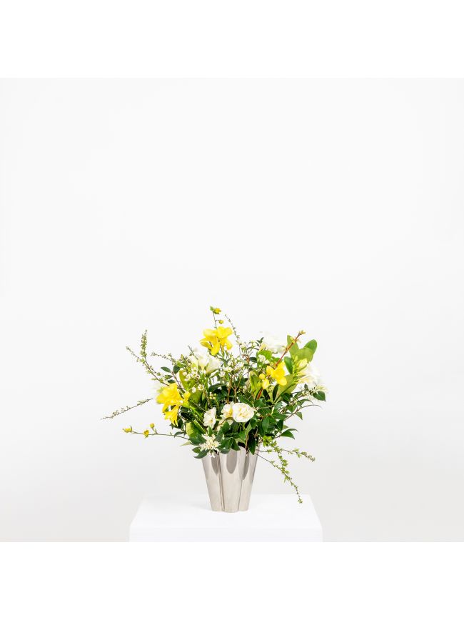 Smooth Nickel Flora Pot - Small