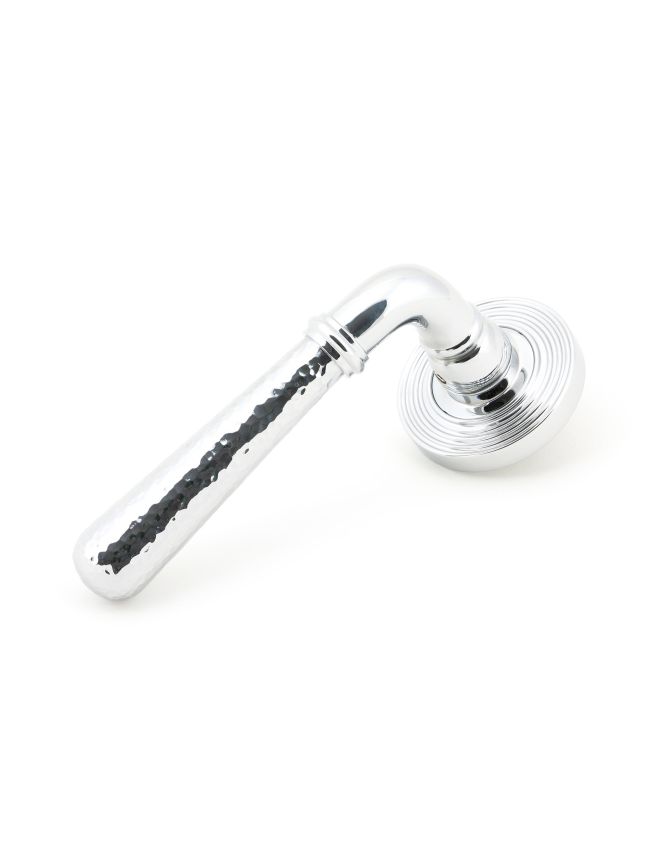 Polished Chrome Hammered Newbury Lever on Rose Set (Beehive)