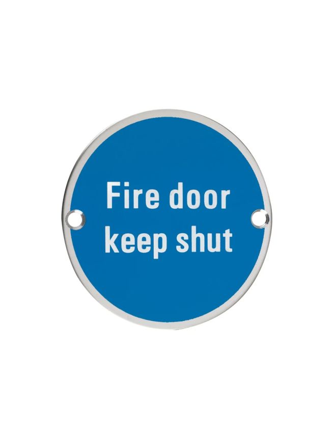 Zoo Hardware Fire Door Keep Shut - 76mm dia - Stainless Steel