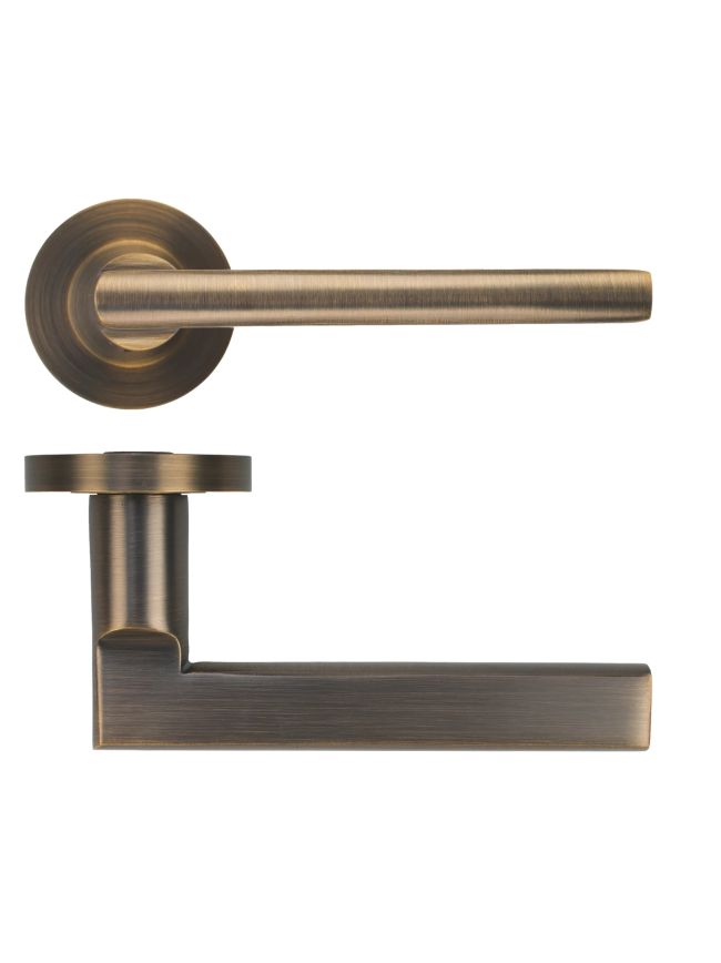 Zoo Hardware Varese Lever on Round Rose - Antique Brass