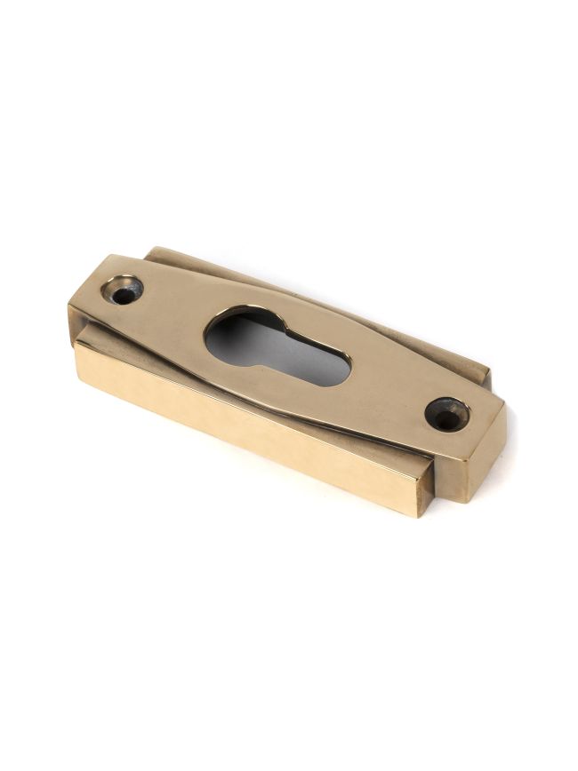 Aged Brass Art Deco Euro Escutcheon