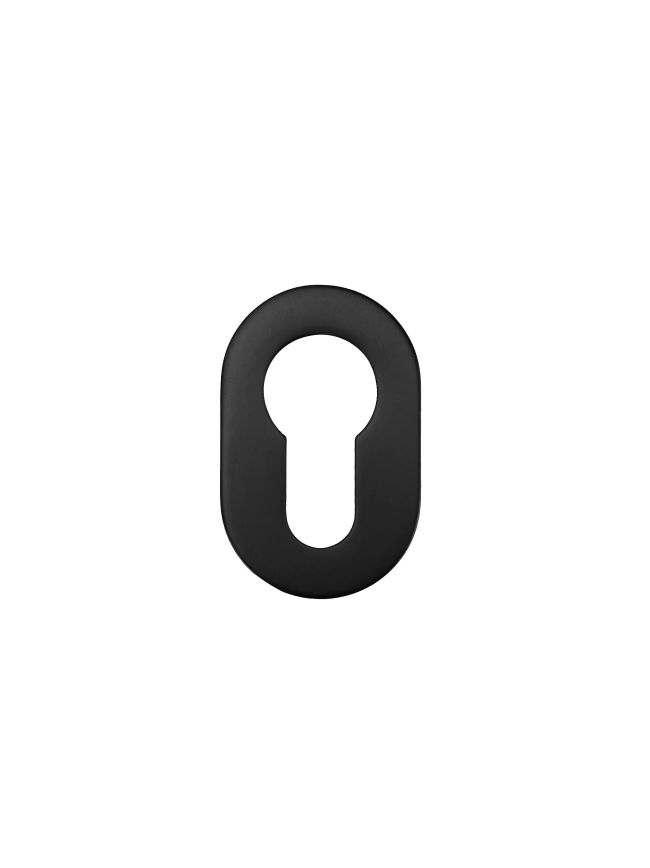 Zoo Hardware Euro Profile Escutcheon - Rosso Mini - 50 x 32 x 3 - PVD Black