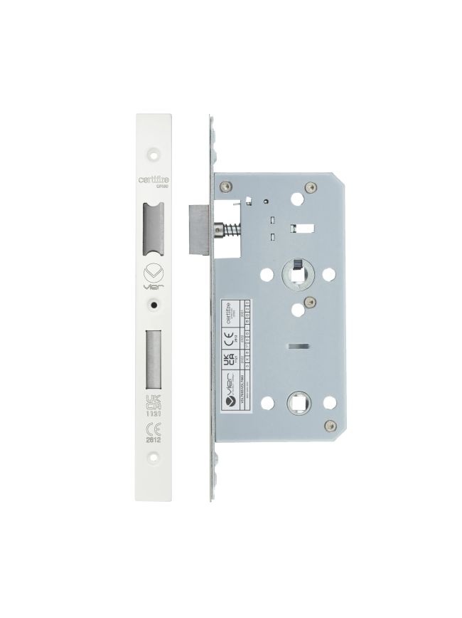 Zoo Hardware 2 Piece - DIN bathroom - 78mm c/c - backset 55mm - White