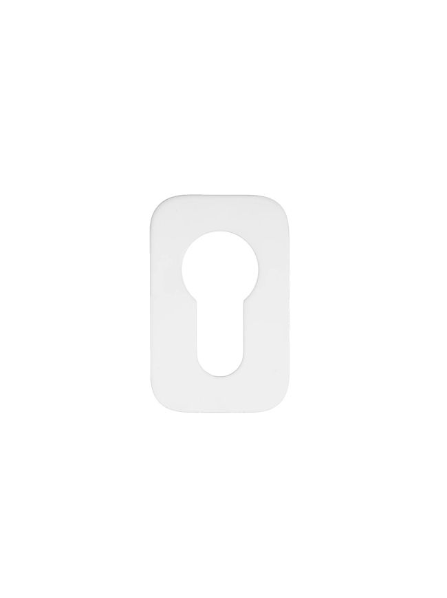 Zoo Hardware Euro Profile Escutcheon - Rosso Mini Squircle - 50 x 32 x 3 - White