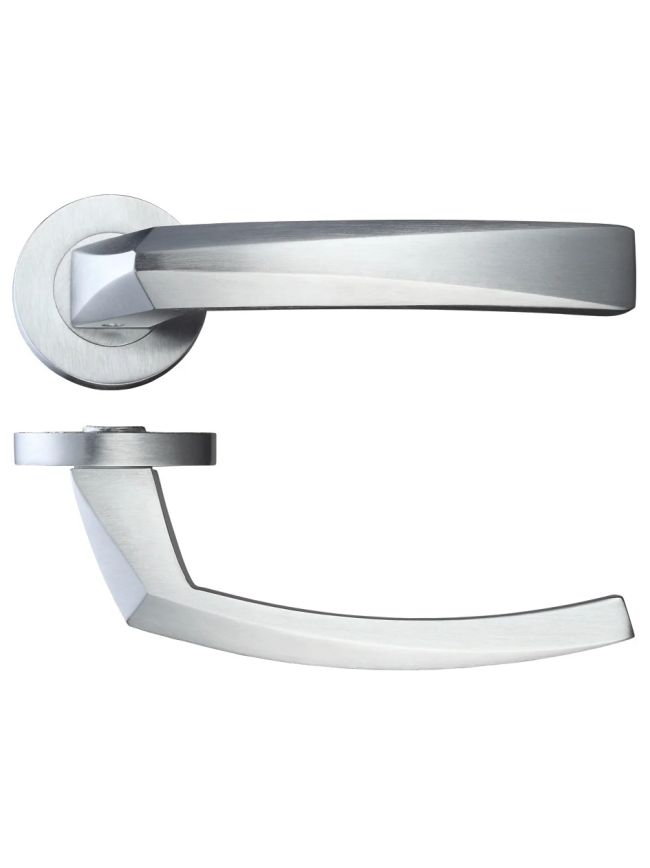 Zoo Hardware Hydra lever on round rose - Satin Chrome
