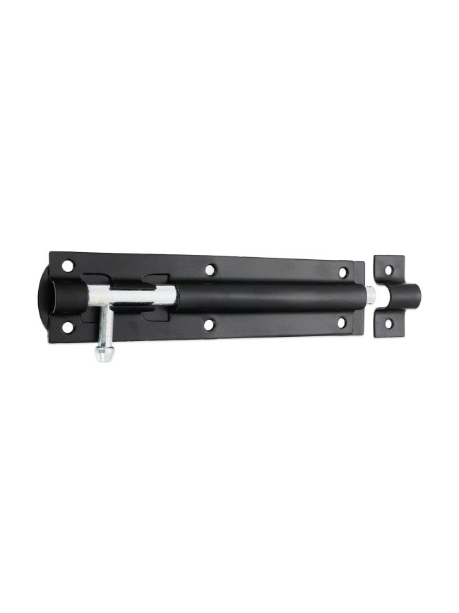 Iron Barrel Bolt - Straight 6" Black