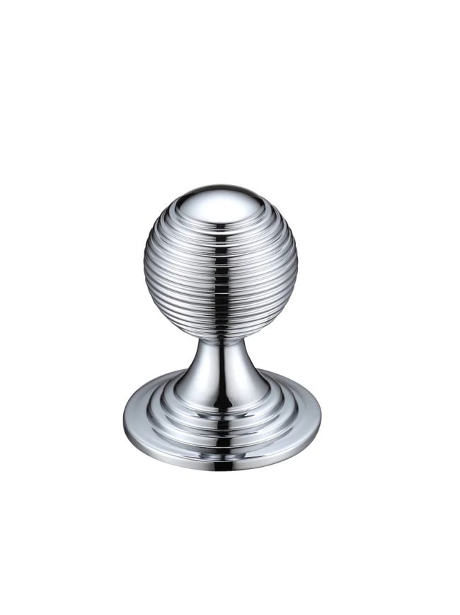 Zoo Hardware Queen Anne Ringed Knob 32mm rose dia. - Chrome