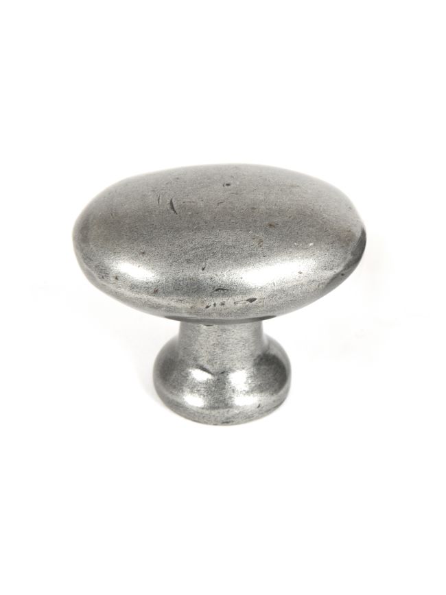 Pewter Oval Cabinet Knob 40mm