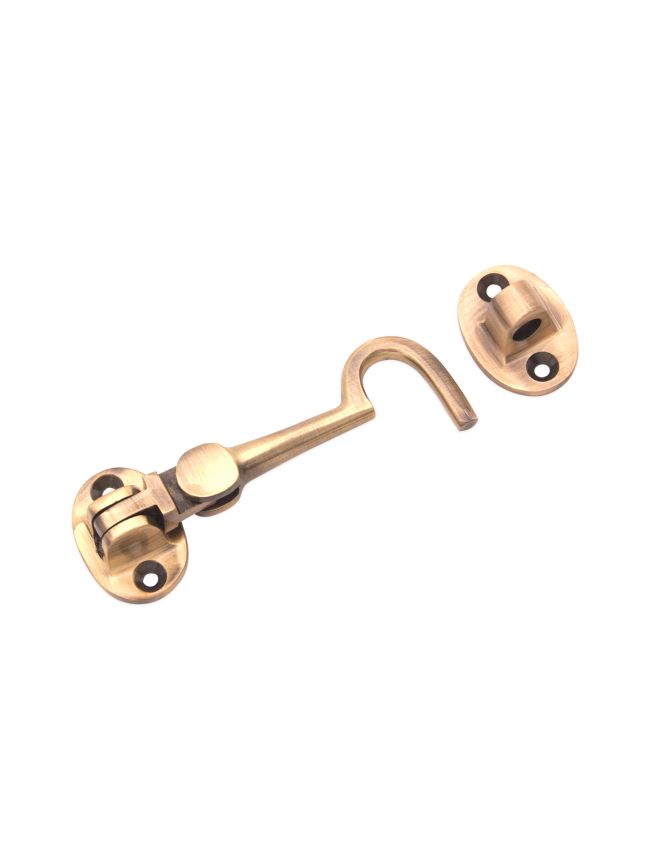 Silent Cabin Hook 3" - 75mm Antique Brass