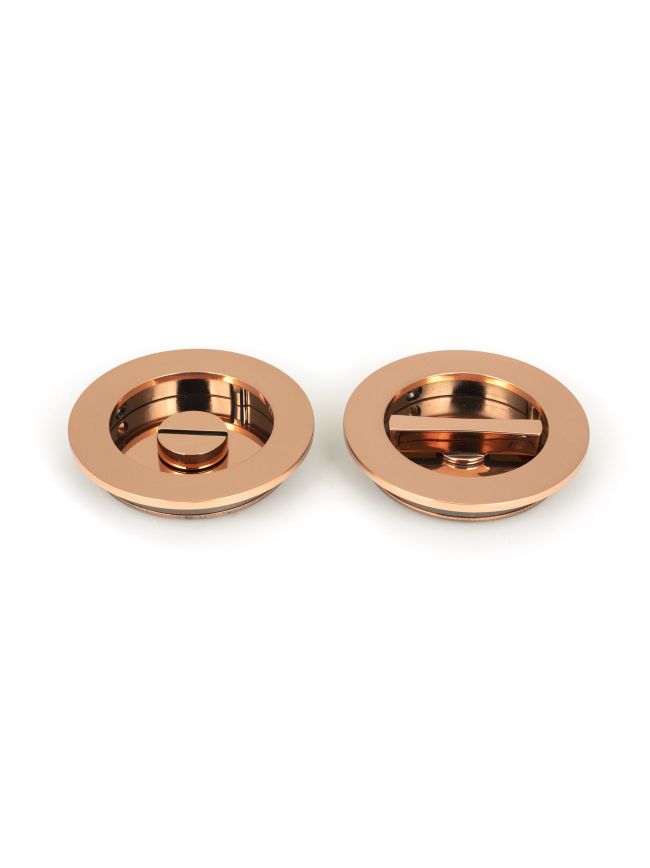 Polished Bronze 75mm Plain Round Pull - Privacy Set