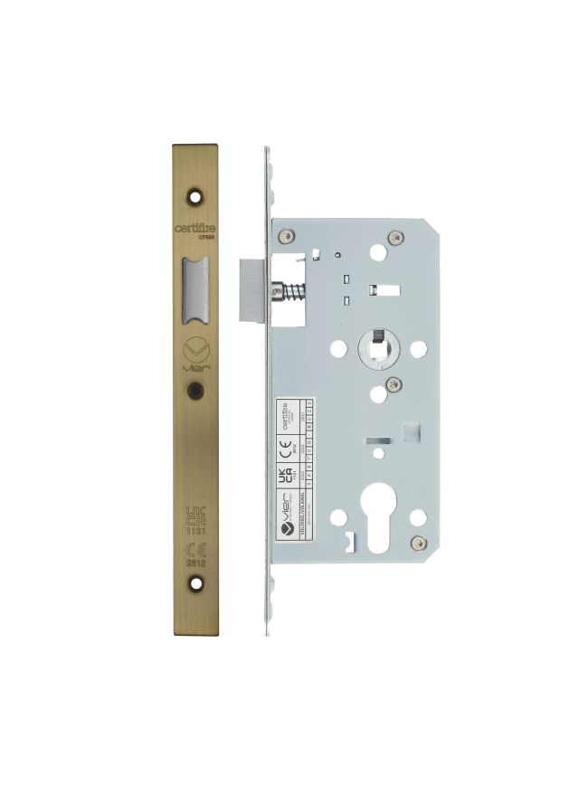 Zoo Hardware 2 Piece - DIN latch - backset 55mm - Antique Brass