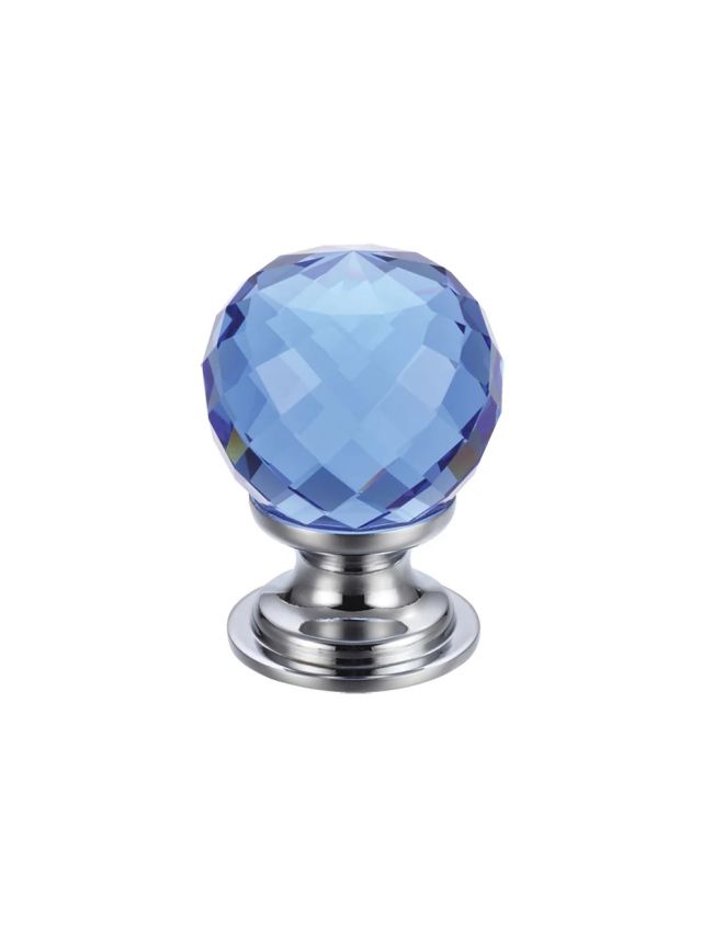 Zoo Hardware Glass Ball Cabinet Knob - Facetted 30mm - Brass